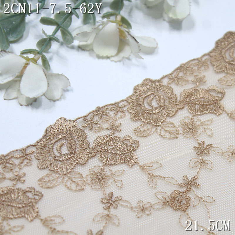 FREEDOMBEAUTY | Dark skin tone Japanese and Korean style exquisite small flower mesh embroidery lace, clothing underwear accessories lace accessories