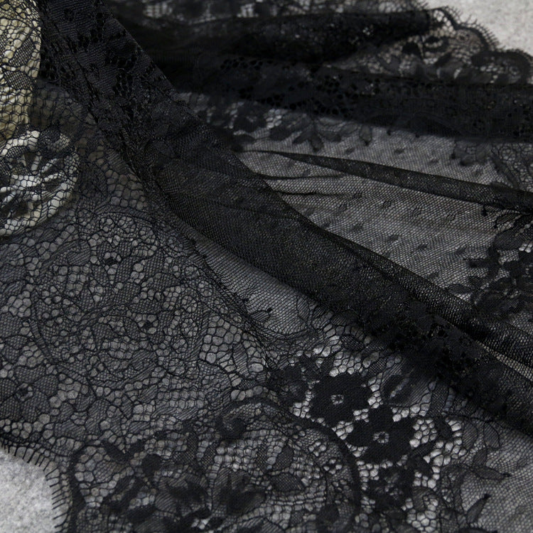 FREEDOMBEAUTY | 53cm wide symmetrical eyelash lace, positioning eyelash lace fabric, computer embroidered lace