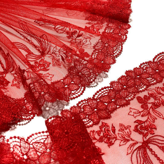 FREEDOMBEAUTY | Spot big red hollow water-soluble edge court style bow embroidery mesh lace accessories