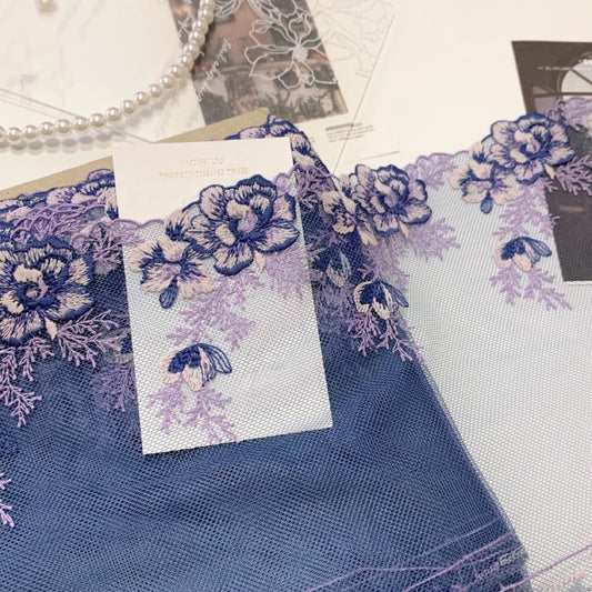 FREEDOMBEAUTY | Spot Rose Flower Macaron Embroidery Mesh Lace Lace Accessories Decorative Fabric Design DIY Clothing