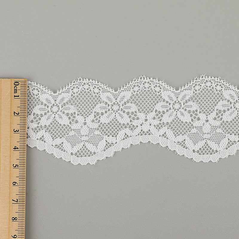 FREEDOMBEAUTY | [stretch] 2.5cm lace small lace, wavy elastic lace edge, neckline cuffs fashion lace accessories