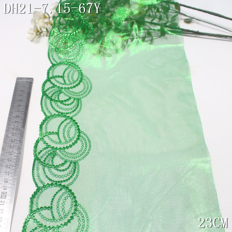 FREEDOMBEAUTY | [1Pack] Hot stamping light mesh yarn geometric simple graphics embroidery lace, performance clothes party decoration lace accessories