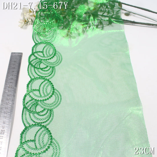 FREEDOMBEAUTY | [1Pack] Hot stamping light mesh yarn geometric simple graphics embroidery lace, performance clothes party decoration lace accessories