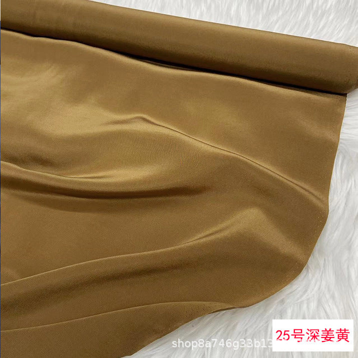 FREEDOMBEAUTY | 16 mmi solid color silk crepe fabric, matte mulberry silk crepe shirt dress lined with silk fabric