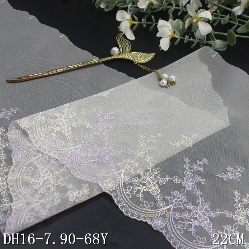 FREEDOMBEAUTY | [1Pack] Light mesh Mori fresh pattern embroidery lace 23.5cm Lolita skirt clothing accessories DIY