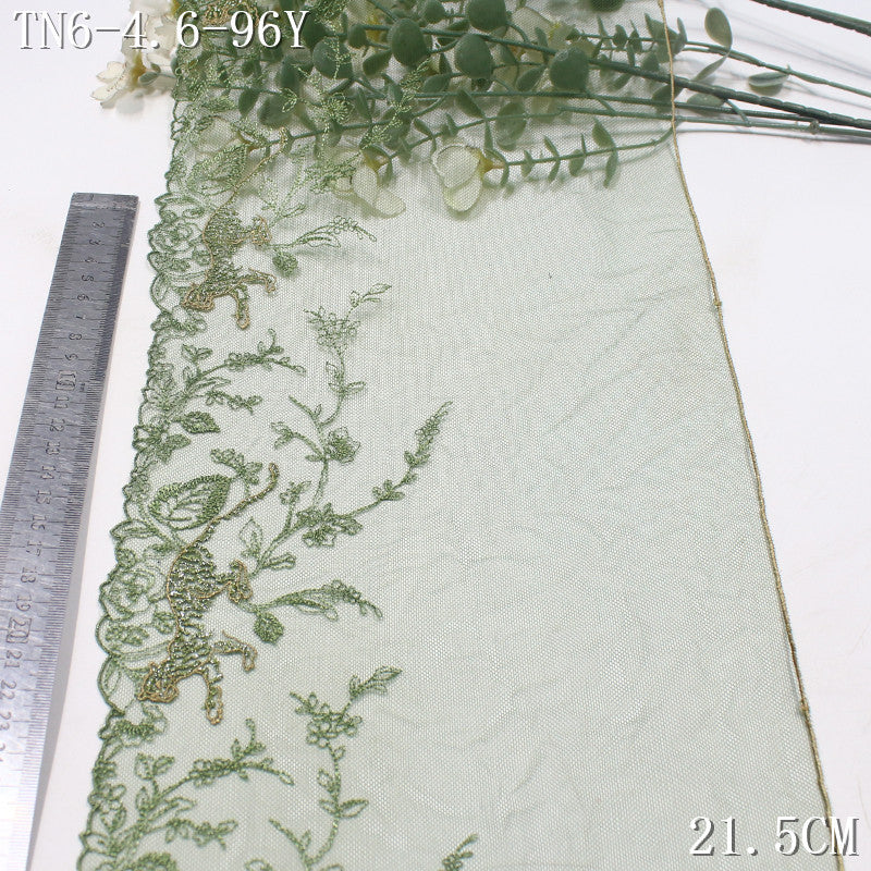 FREEDOMBEAUTY | [1Pack] Dark green forest wild leopard pattern mesh embroidery lace, clothing underwear dress lace accessories
