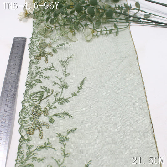FREEDOMBEAUTY | [1Pack] Dark green forest wild leopard pattern mesh embroidery lace, clothing underwear dress lace accessories