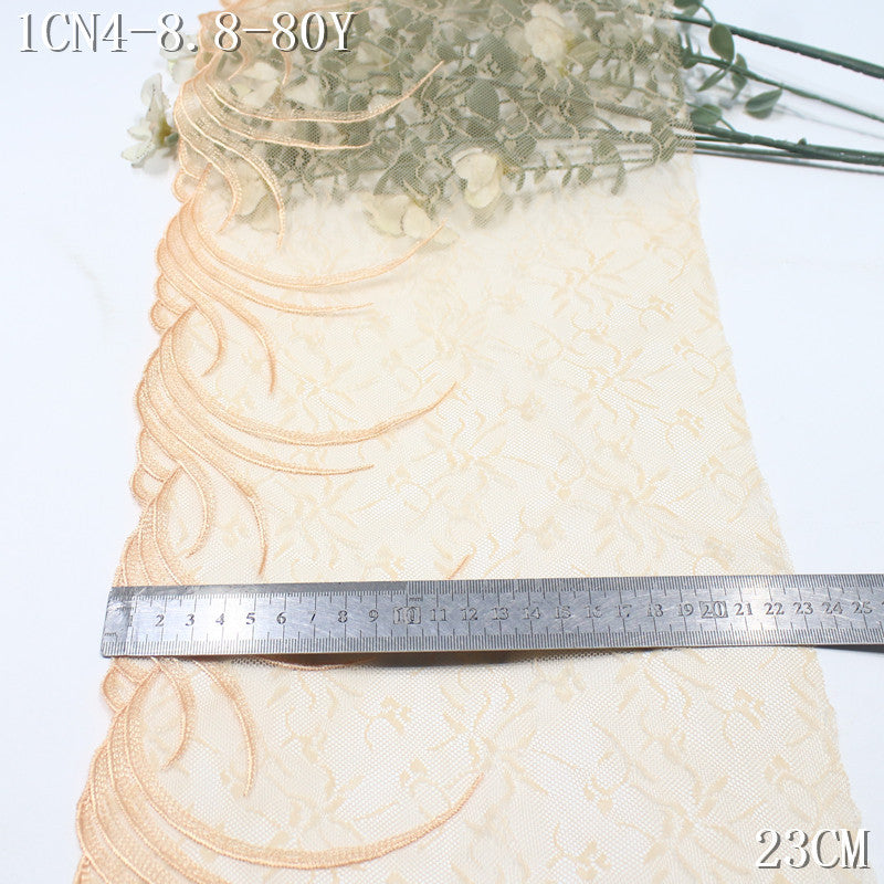 FREEDOMBEAUTY | Three-color light lace mesh simple striped thread embroidery lace 23cm clothing bra lace accessories