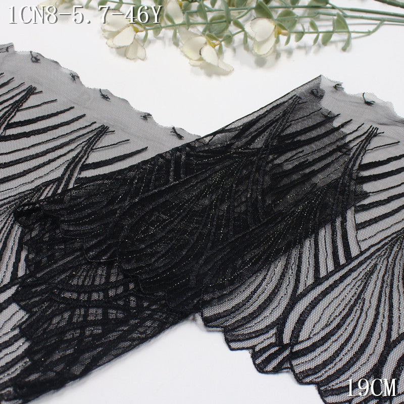 FREEDOMBEAUTY | Fashion Flowing Gold Thread Phoenix Tail Mesh Embroidery Lace, Clothing Dress Skirt Lace Accessories