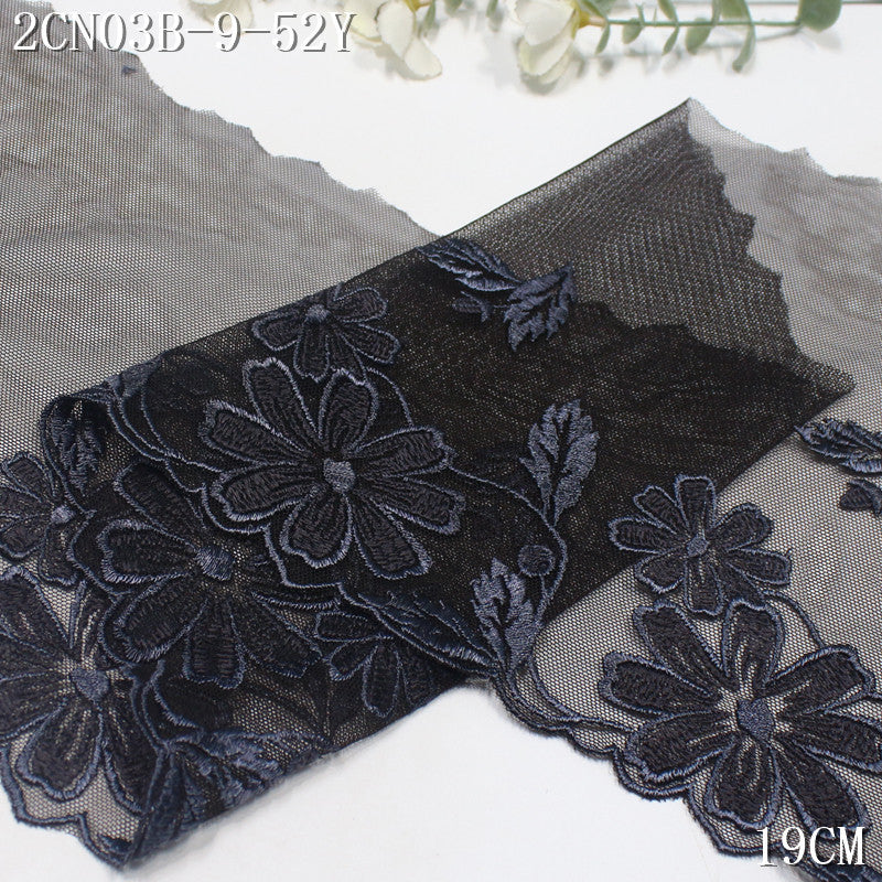 FREEDOMBEAUTY | Vintage Flower Black Mesh Embroidery Lace, Clothing Underwear Home Curtain Lace Accessories