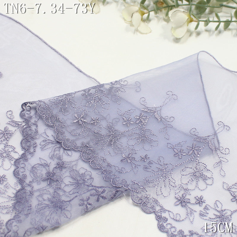 FREEDOMBEAUTY | [1Pack] Multi-color light mesh embroidery lace fresh and exquisite small flower cluster 20.5cm Mori clothing lace accessories