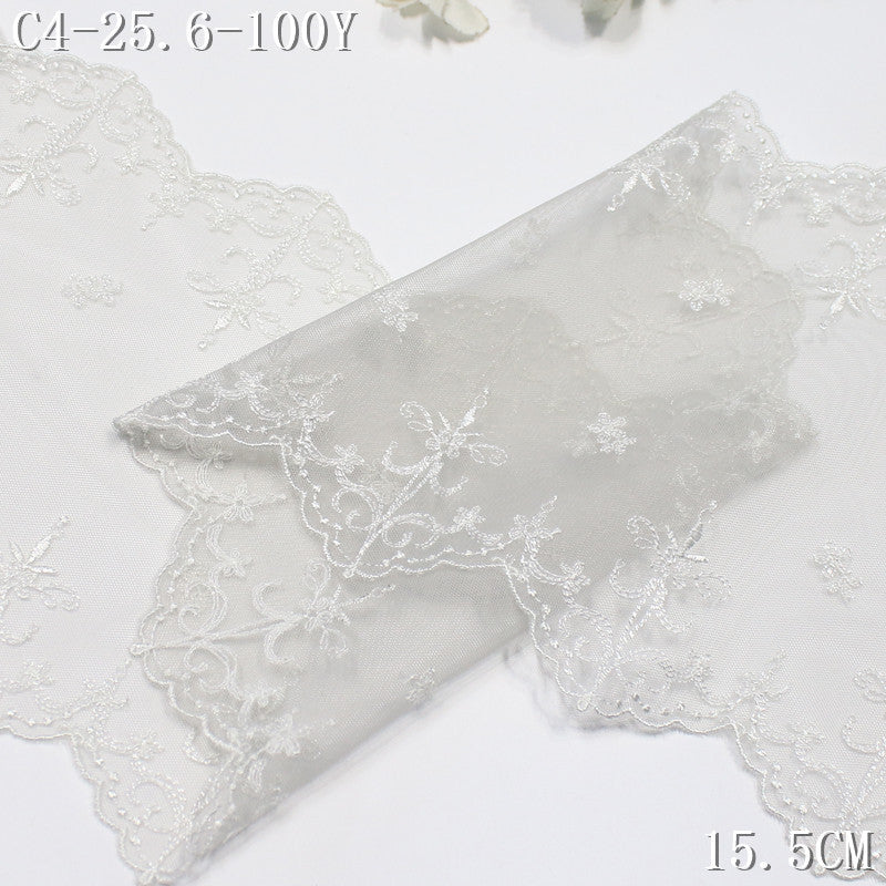 FREEDOMBEAUTY | Color mesh embroidery lace bilateral French pattern, Lolita skirt children's lace accessories