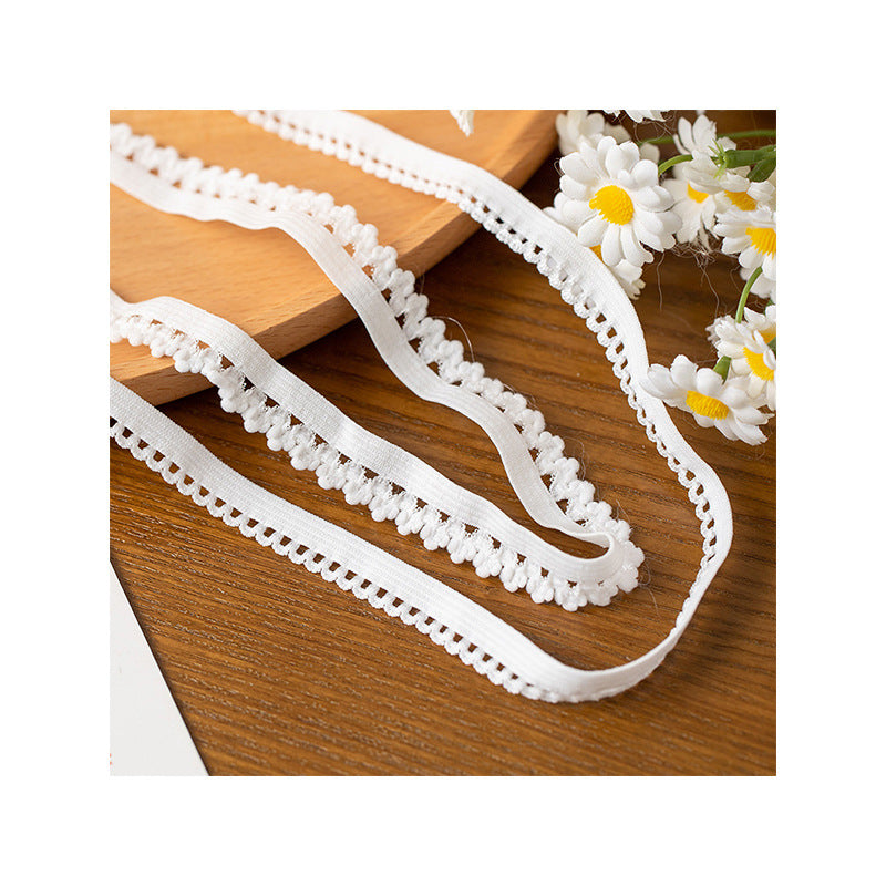 FREEDOMBEAUTY | Factory direct 1.0/1. 3CM bud belt black and white spot silk bud bear foot bud underwear clothing elastic elastic