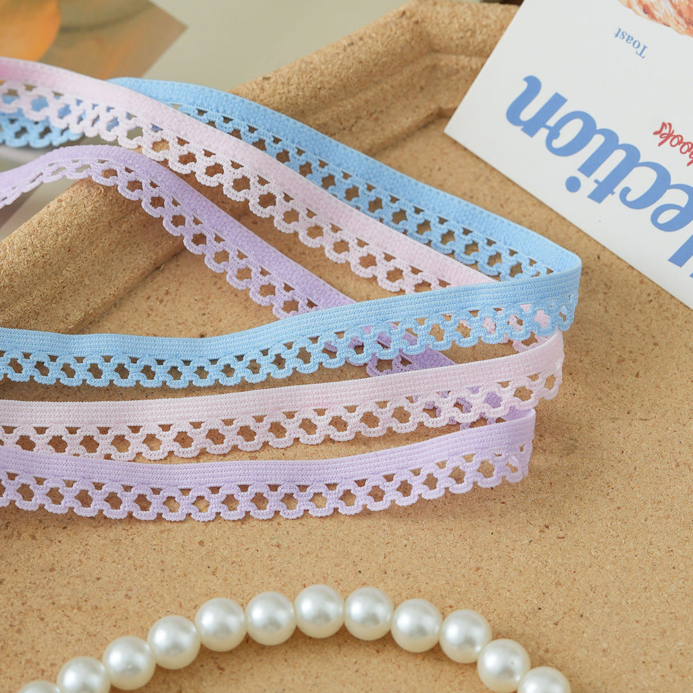 FREEDOMBEAUTY | Factory Direct 1.2CM Nylon Elastic Square Elastic Band DIY Color Spot Children's Underwear Ribbon