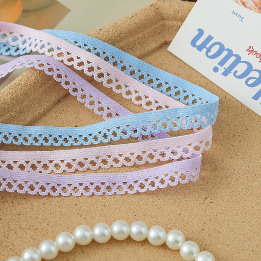 FREEDOMBEAUTY | Factory Direct 1.2CM Nylon Elastic Square Elastic Band DIY Color Spot Children's Underwear Ribbon