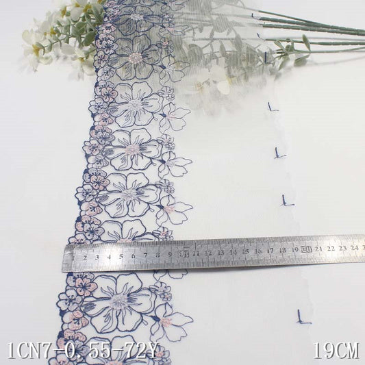 FREEDOMBEAUTY | [1Pack] Small fresh and light color matching polyester thread small flower embroidery lace 20cm suspender skirt pendulum clothing accessories