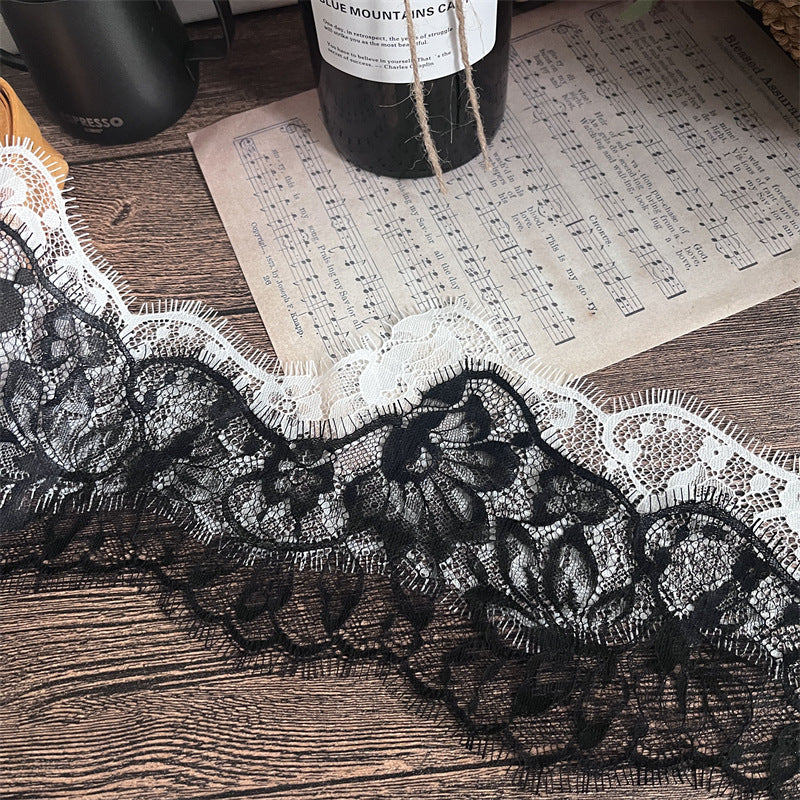 FREEDOMBEAUTY | Factory direct sales spot French 13cm non-elastic eyelash lace, handmade DIY wedding dress eyelash lace supplement
