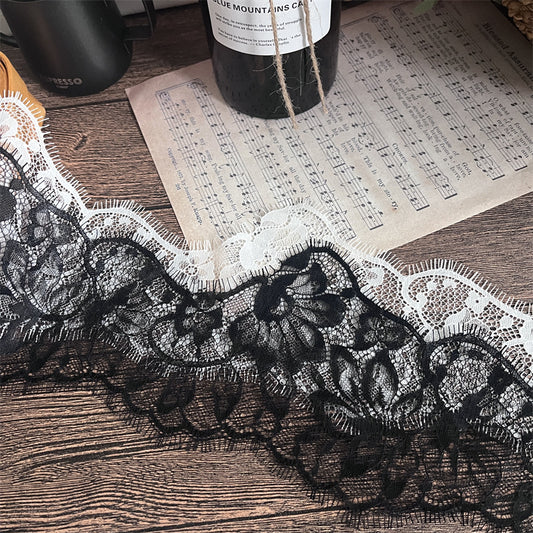 FREEDOMBEAUTY | Factory direct sales spot French 13cm non-elastic eyelash lace, handmade DIY wedding dress eyelash lace supplement