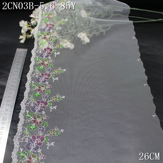 FREEDOMBEAUTY |  simple fresh color flower light mesh embroidery lace, children's skirt DIY lace accessories