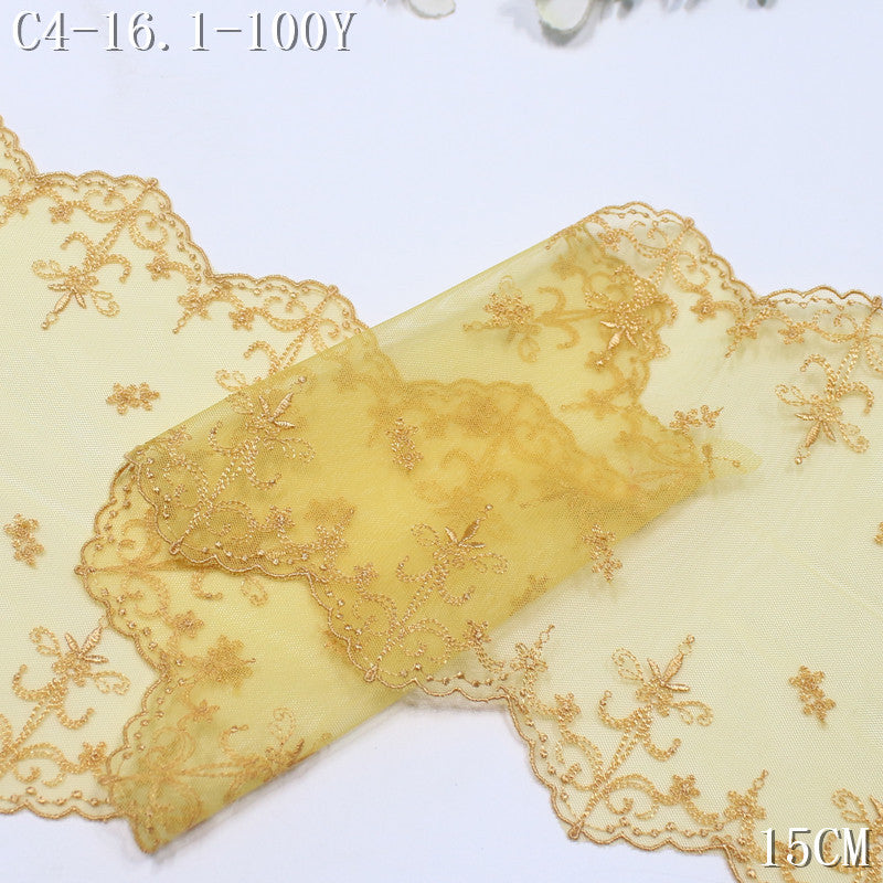 FREEDOMBEAUTY | Color mesh embroidery lace bilateral French pattern, Lolita skirt children's lace accessories