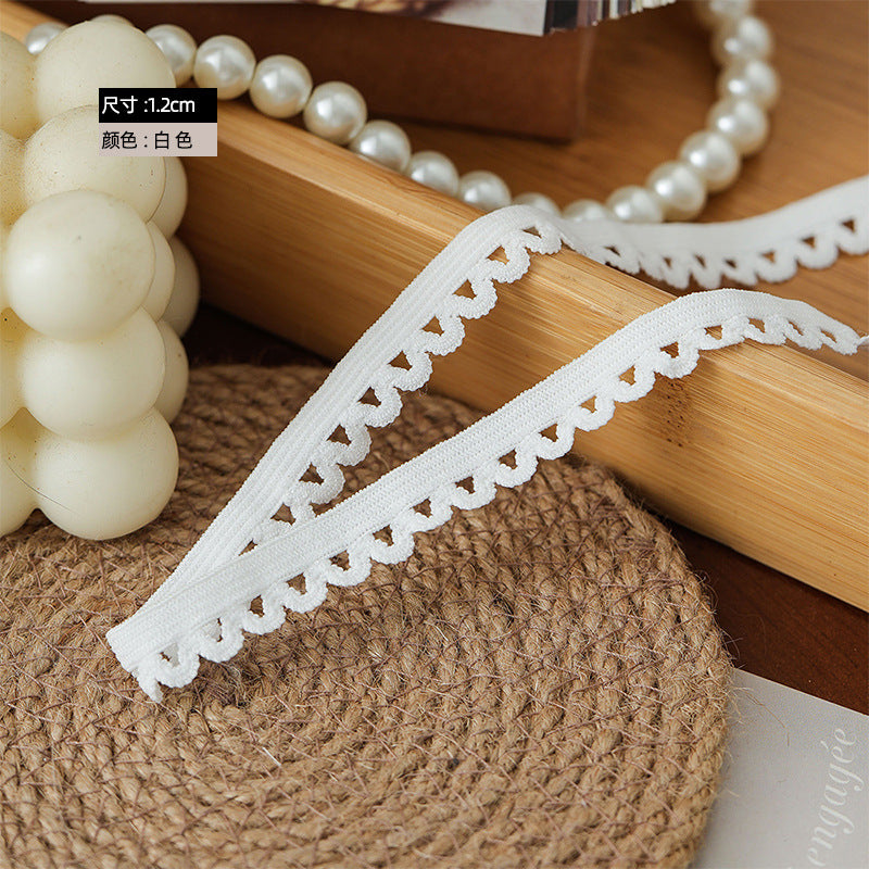 FREEDOMBEAUTY | Spot supply 1.2CM nylon semicircular bud with white spot DIY underwear nylon elastic webbing