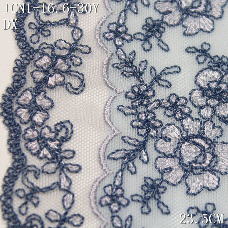 FREEDOMBEAUTY | [1Pack] Two-color double-layer splicing mesh embroidery lace retro floral 23cm drama dance suit lace accessories DIY