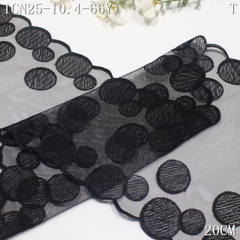 FREEDOMBEAUTY | [1Pack] Simple and stylish bilateral round pattern mesh embroidery lace 20cm decoration jewelry lace accessories