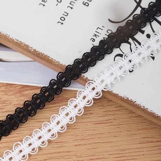 FREEDOMBEAUTY | Manufacturer supplies 1.3cm knitted white and black double bud belt, micro-elastic rope belt, clothing decorative elastic belt