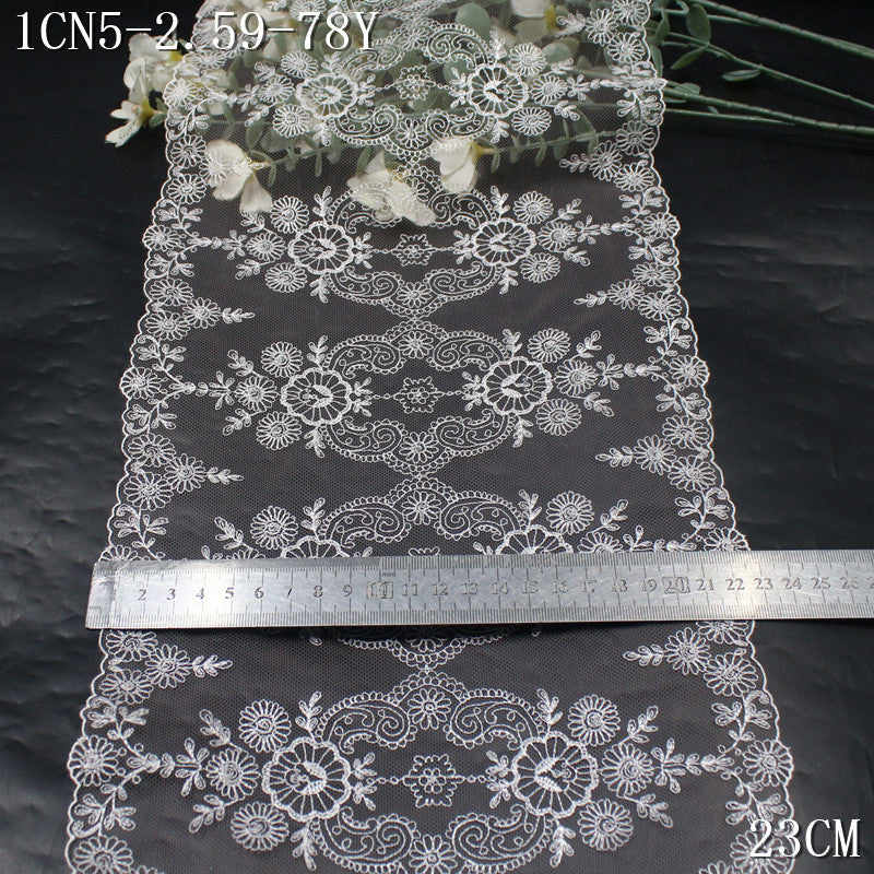 FREEDOMBEAUTY | Three-color mesh embroidery lace arrangement classical style pattern, handmade jewelry home lace accessories