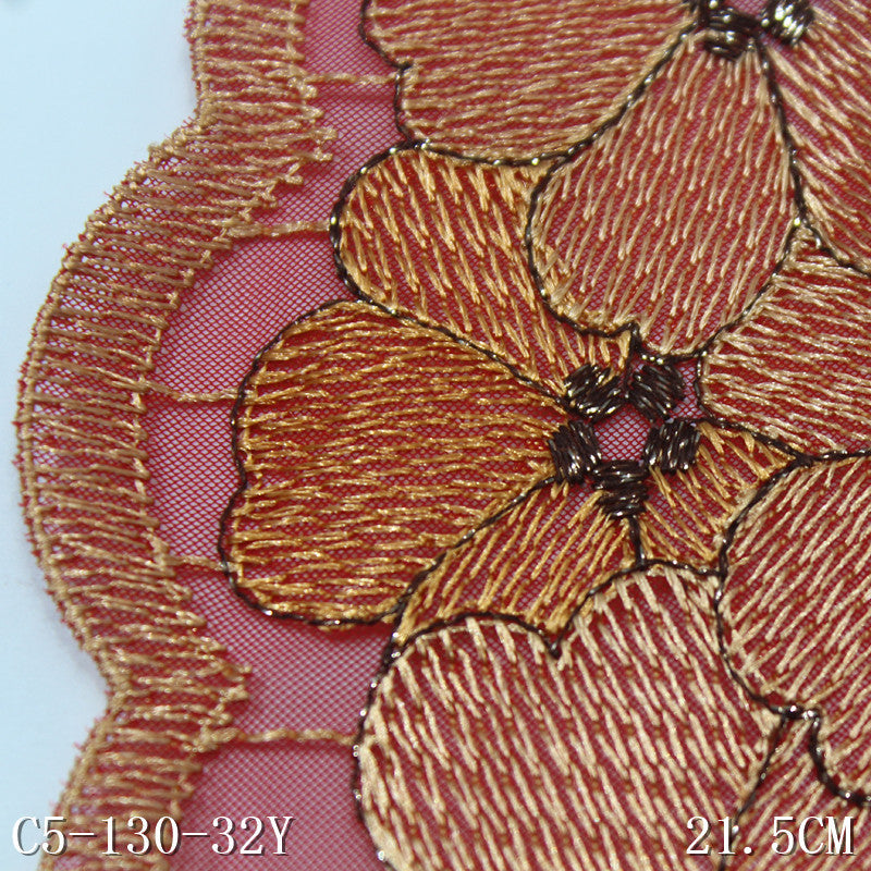 FREEDOMBEAUTY | Classical high-luxury polyester thread flower mesh embroidery lace, high-end performance clothes, home textiles, handmade accessories