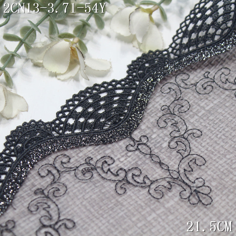 FREEDOMBEAUTY | Antique printed mesh yarn gold thread water-soluble embroidery lace 22cm Hanfu antique jewelry lace accessories