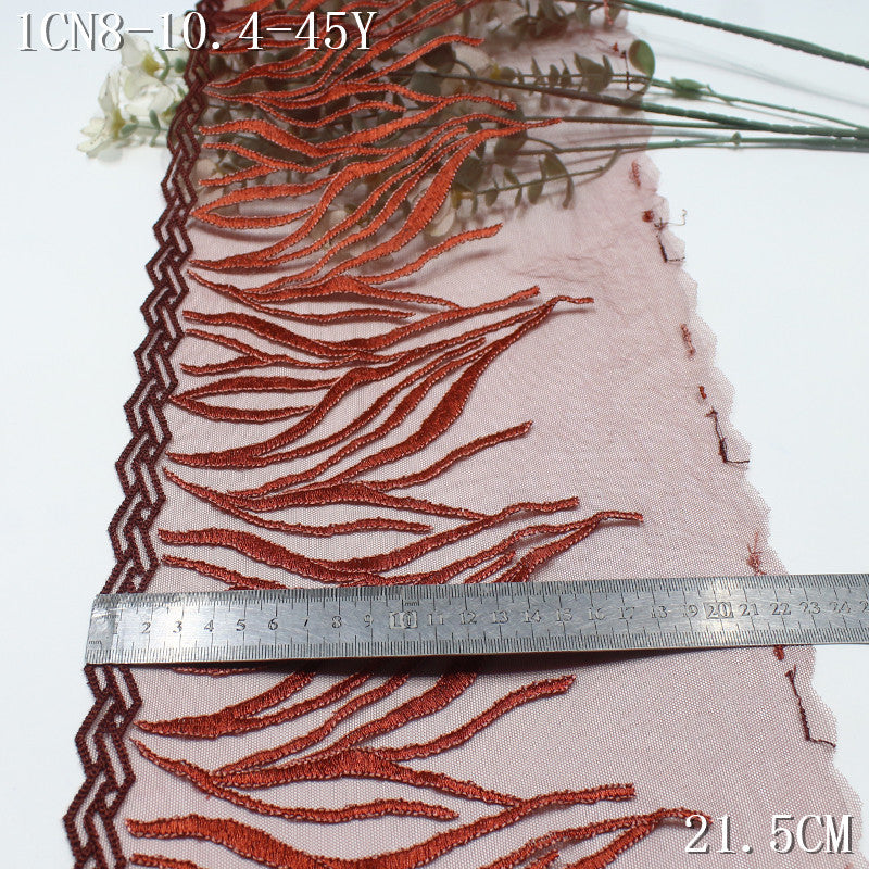 FREEDOMBEAUTY | Mahogany soft mesh embroidered lace branches, home textile curtain lace accessories