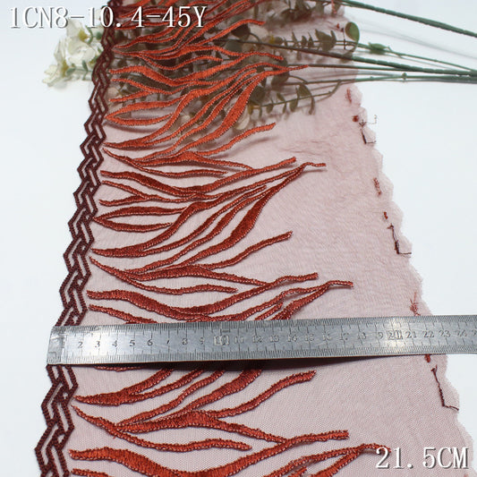 FREEDOMBEAUTY | Mahogany soft mesh embroidered lace branches, home textile curtain lace accessories