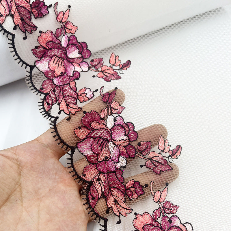 FREEDOMBEAUTY | Spot skin tone pressed yarn flower mesh underwear embroidery flower trim accessories home textile curtain sofa cushion decoration