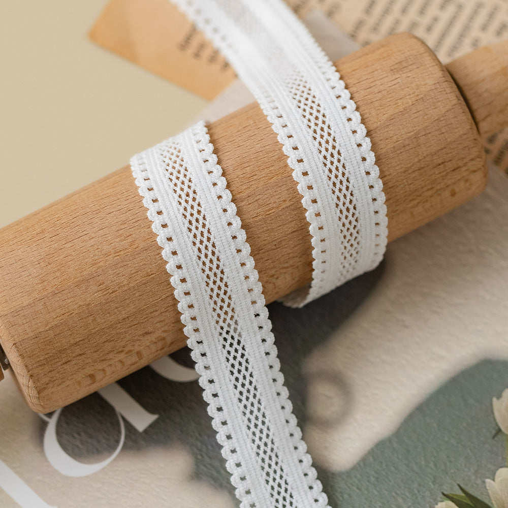 FREEDOMBEAUTY | Factory Direct 1.8CM Elastic Mesh Elastic Band White Spot, Women's Skirt Nylon Lace Elastic Band
