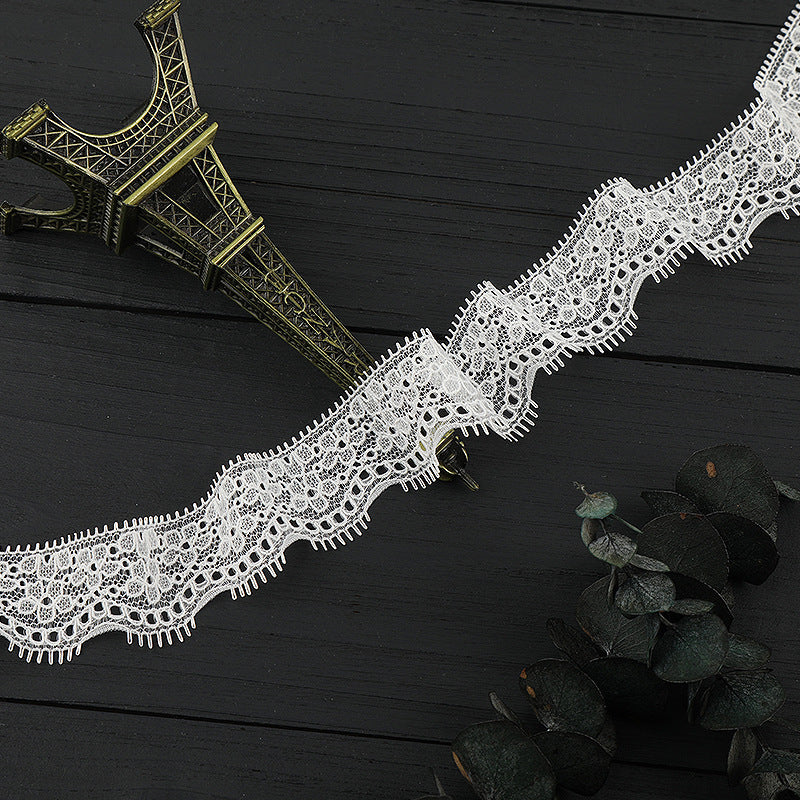 FREEDOMBEAUTY | [stretch] 1cm lace small lace, hollow elastic lace edge, neckline cuffs Lolita lace accessories, spot