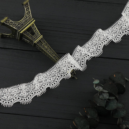 FREEDOMBEAUTY | [stretch] 1cm lace small lace, hollow elastic lace edge, neckline cuffs Lolita lace accessories, spot