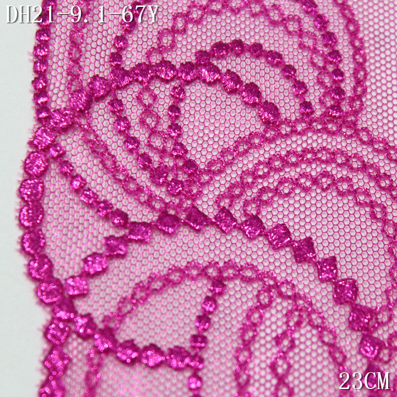 FREEDOMBEAUTY | [1Pack] Hot stamping light mesh yarn geometric simple graphics embroidery lace, performance clothes party decoration lace accessories