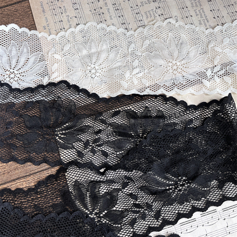 FREEDOMBEAUTY | Factory direct sales, elegant hollow 11-leaf flower hollow wavy pattern 9CM elastic lace accessories DIY handmade
