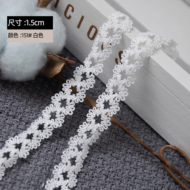 FREEDOMBEAUTY | Manufacturer supplies 1.5cm white nylon lace lace strap, clothing, bags, home textiles, shoes and hats elastic elastic band