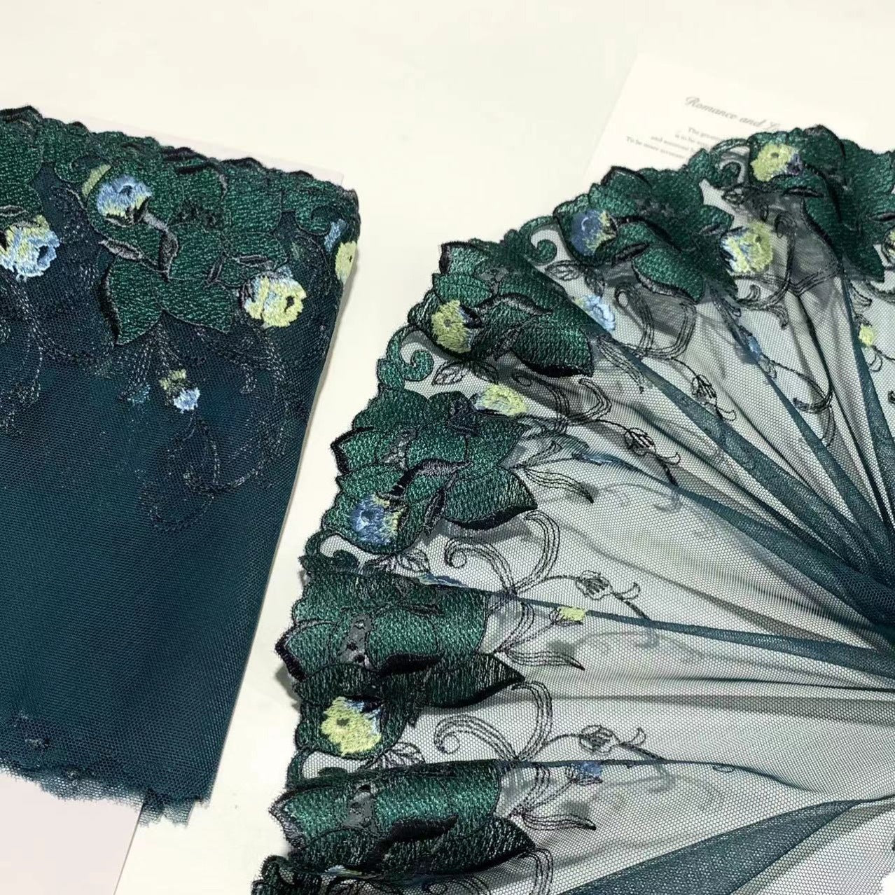 FREEDOMBEAUTY | In Stock, Heavy Industry Bright Silver Wire Embroidered Mesh Lace Single-Sided Lace Accessories Design 18CM Home Textile Accessories
