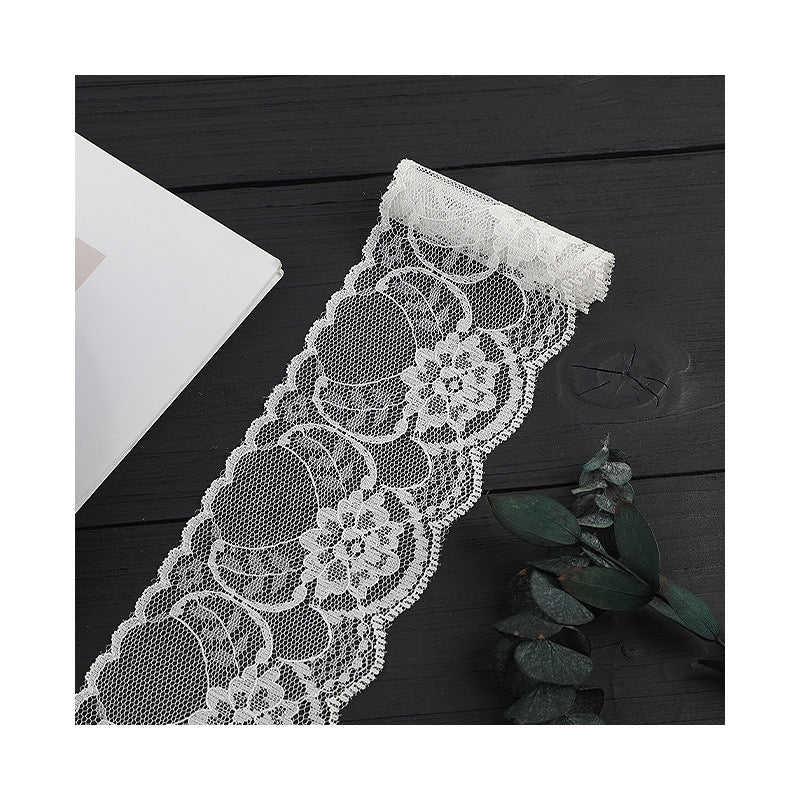 FREEDOMBEAUTY | [stretch] 2cm white lace, nylon elastic lace edge, neckline cuffs, clothing, exquisite lace lace accessories