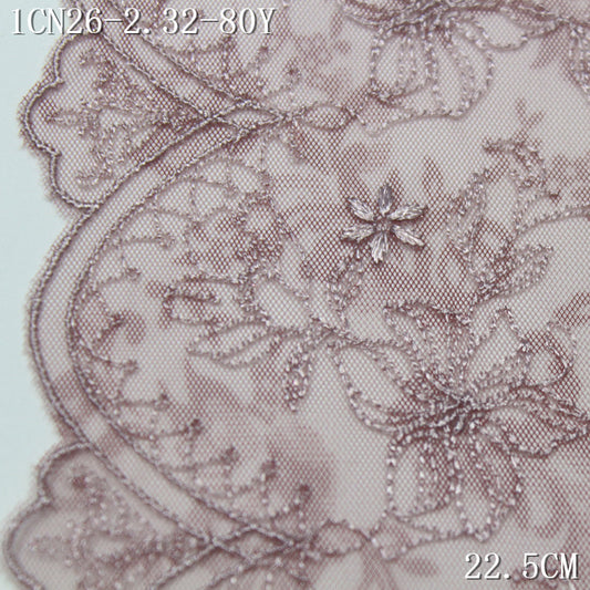 FREEDOMBEAUTY | [1Pack] Three-color printing mesh yarn embroidery lace classical pattern 23cm Hanfu ancient clothing fabric lace accessories DIY