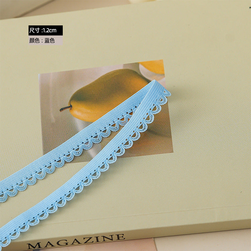 FREEDOMBEAUTY | Spot 1.2CM arched nylon elastane color elastic band DIY clothing women's hemming elastic band
