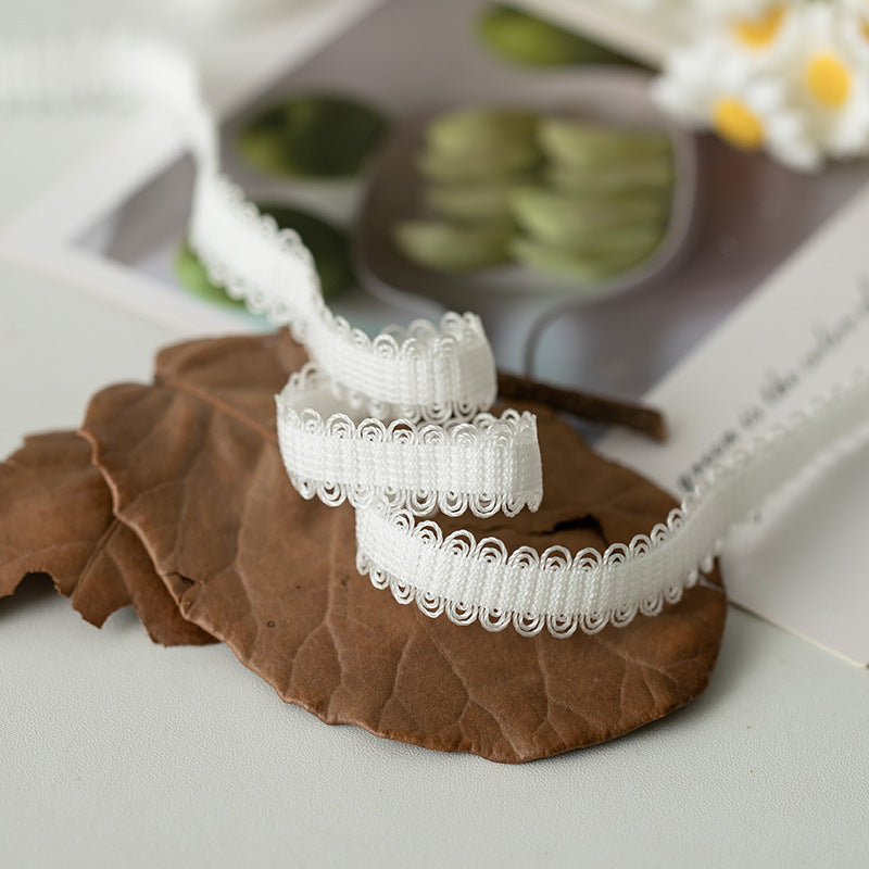 FREEDOMBEAUTY | Factory Direct 1.2CM Elastic Elastic Bud Belt Black and White Spot, Triple Bud Toy Doll Clothing Decorative Belt