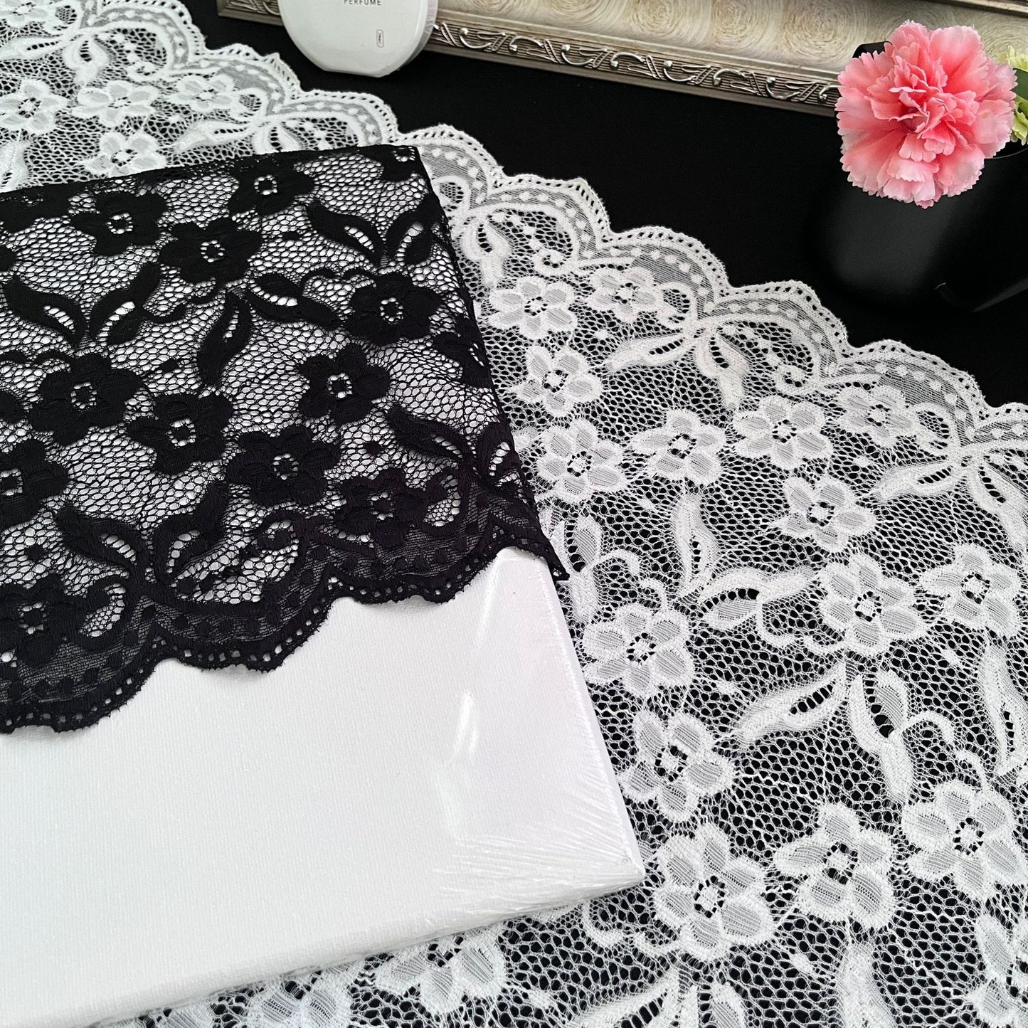FREEDOMBEAUTY | 38CM new nylon lace fabric embroidered fashion dress wedding top lace fabric flower handmade accessories DIY