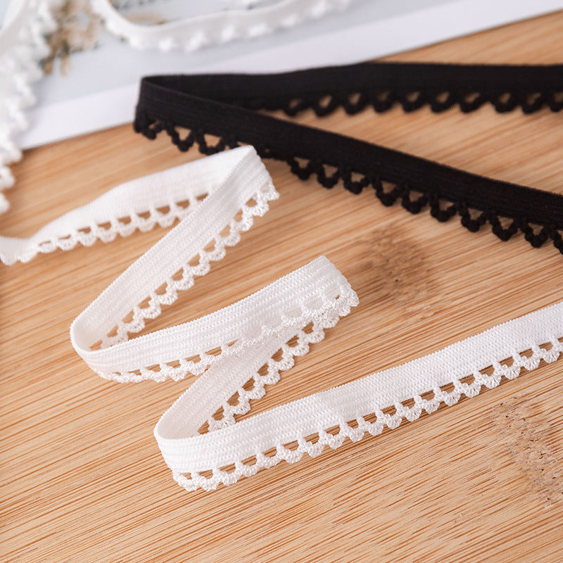 FREEDOMBEAUTY | Manufacturer supplies 1.0 cm flower bud flat belt, white nylon knitted dental belt, high elastic underwear and underwear elastic band