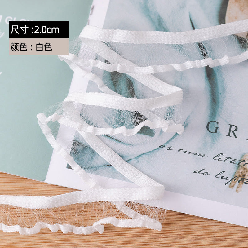 FREEDOMBEAUTY | Manufacturer supplies 2.0 cm unilateral fish silk fungus homewear toys underwear clothing knitted elastic band
