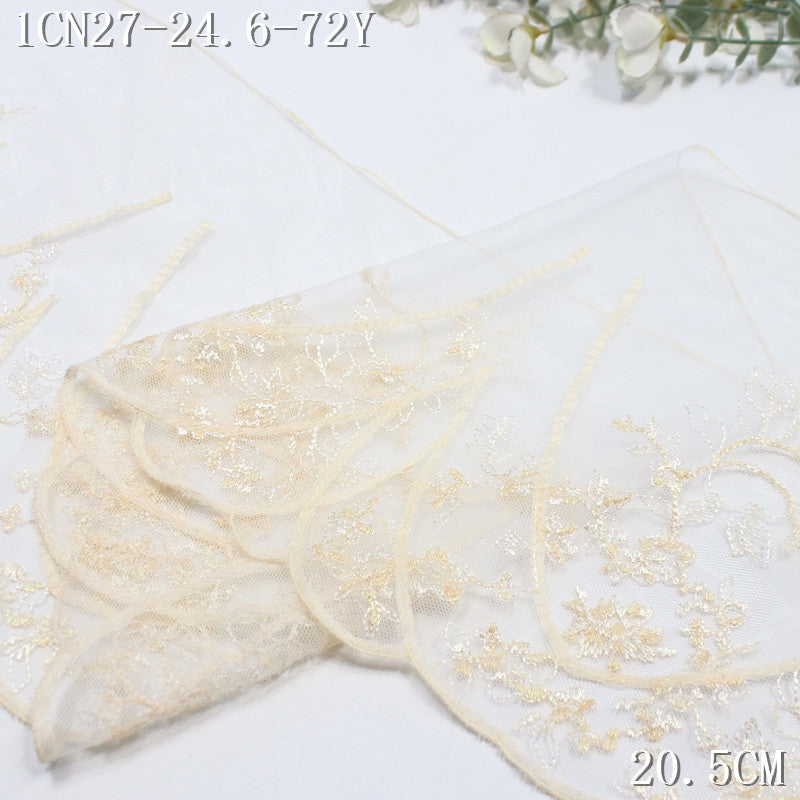 【1Pack】-Freedombeauty | French light luxury white mesh yarn unilateral ring line pattern embroidery 20.5cm fashion jewelry accessories