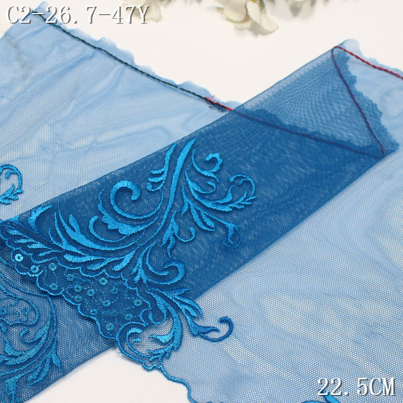 FREEDOMBEAUTY | Spot wholesale multi-color mesh, laser sequins, flower embroidery lace, drama costumes, dance costumes, ancient lace accessories DIY
